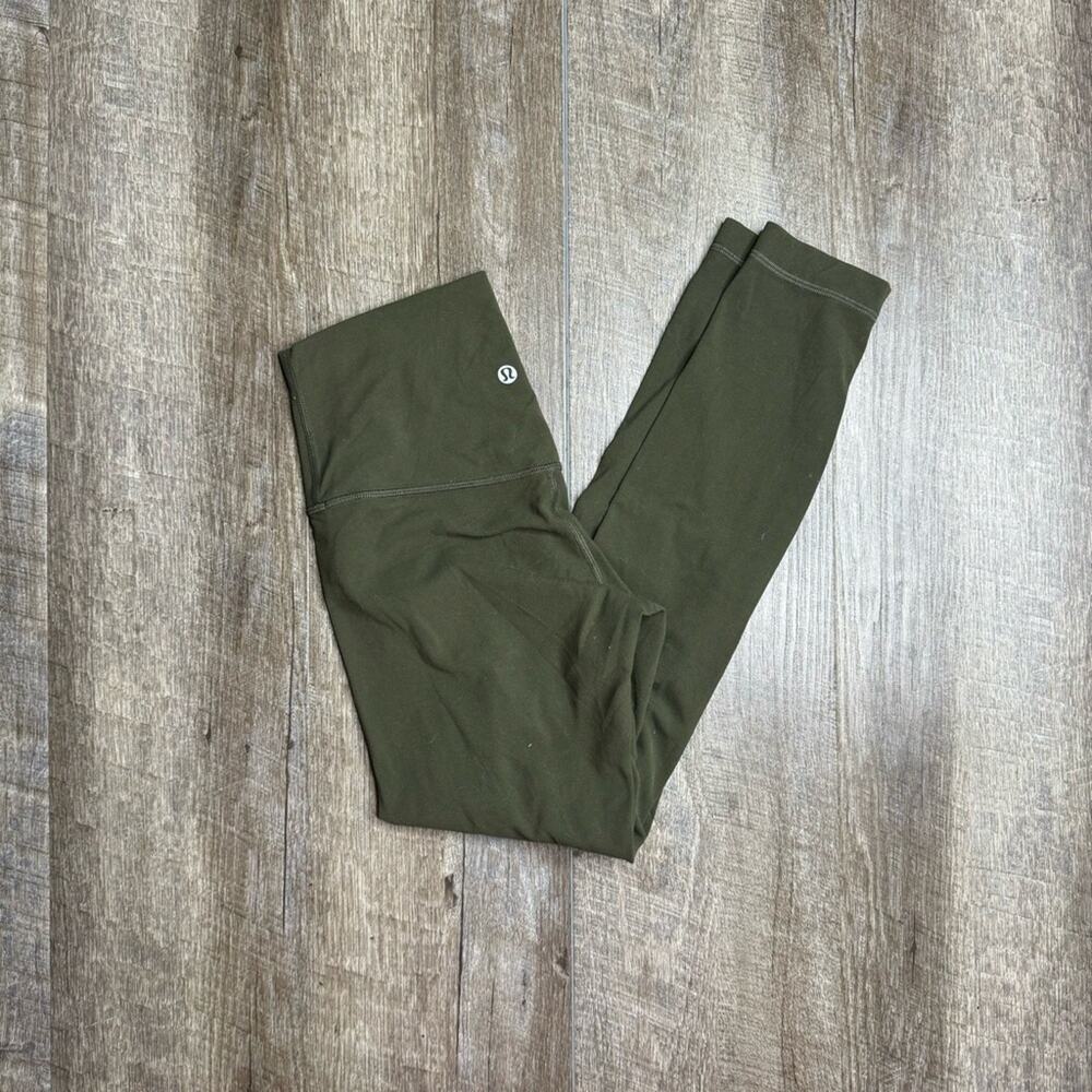 lululemon Olive Green High Rise Align Leggings 25" Size 4